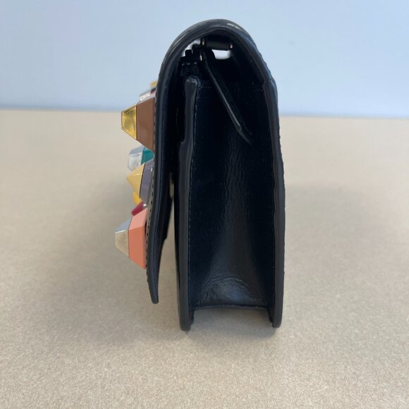 Fendi Rainbow Studded Black Calfskin Leather Tube Wallet on a Chain - Preowned - Picture 6 of 16